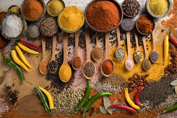 Aromatic spices and Still Life background
