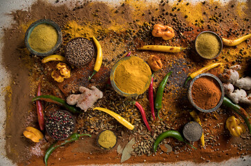 Aromatic spices and Still Life background