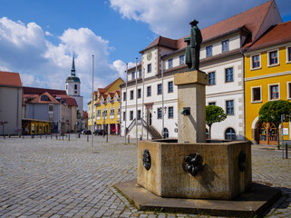 Marktplatz mit Rathaus in Hoyerswerda © Animaflora PicsStock