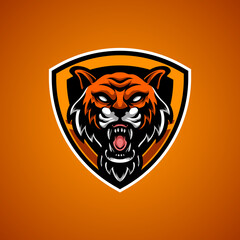 Tiger Emblem Mascot Logo Illustration