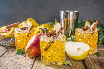 Pear cider cocktail with spices