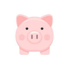 Piggy bank icon isolated on white background. Vector illustration.