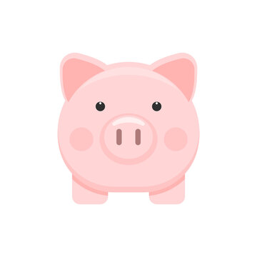 Piggy bank icon isolated on white background. Vector illustration.