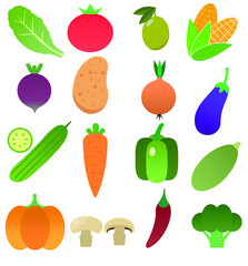 set of vegetables