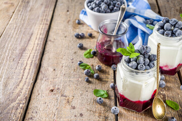 Sweet healthy yogurt with blueberry