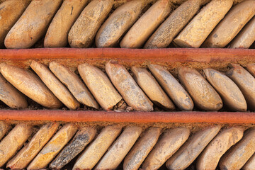 Detail of an ancient historic wall  of the Kumbum monastery, Qinghai province, China