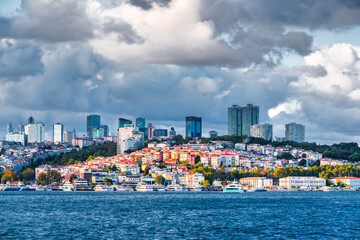 Fototapeta na wymiar Istanbul, Turkey - Coastal Bosphorus cityscape