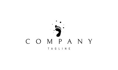 Vector logo on which an abstract image of a human foot.