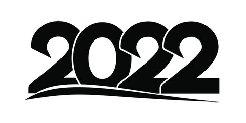 2022 number on white background.  2022 logo text design. Design template Celebration typography poster, banner or greeting card for Happy new year. Vector Illustration - obrazy, fototapety, plakaty