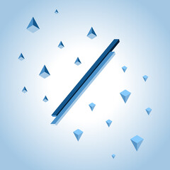 Abstract image blue pyramid background.Design Template .angular shapes.pyramid element for design. illustration ,vector