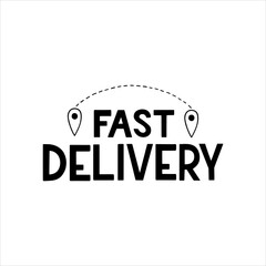 Fast Delivery modern hand drawn lettering. Delivery company logo. Vector illustration for delivery service, website, mobile app, poster, media content, banner, template. EPS 10.