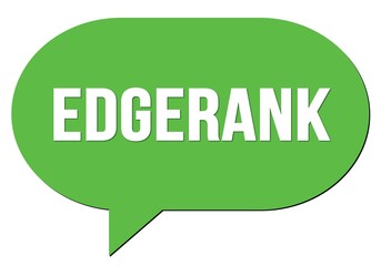 EDGERANK text written in a green speech bubble