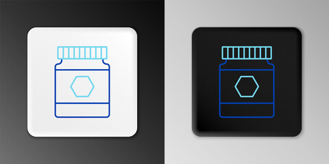 Line Jar of honey icon isolated on grey background. Food bank. Sweet natural food symbol. Colorful outline concept. Vector