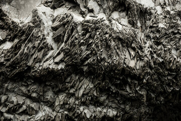 Black basalt column formation in Iceland