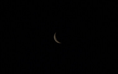 Part Of The Moon Just After Sunset 