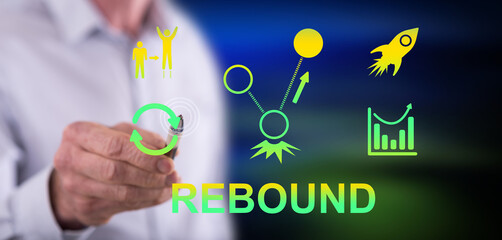 Man touching a rebound concept