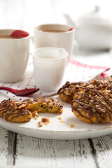 Choc drizzle cookies with morning tea