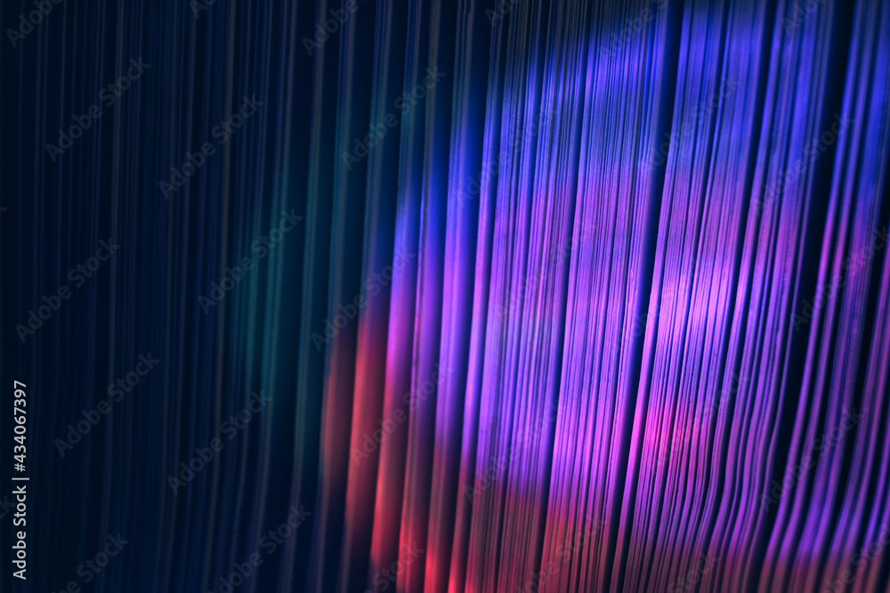 Fototapete Close up Beautiful book pages in the color light on a night. Background pattern for design. Macro photography view.