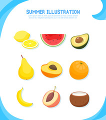 Cool Summer Related Object Illustration 