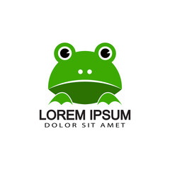 frog logo template design vector with isolated white background