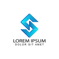 Fototapeta premium modern letter S initial logo design vector in isolated white background