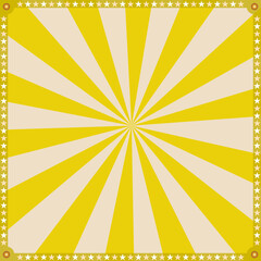 Fototapeta premium Vintage, grunge yellow circus background template. Vector illustration