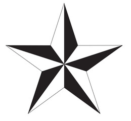 star icon on white background. black and white star sign. flat style.