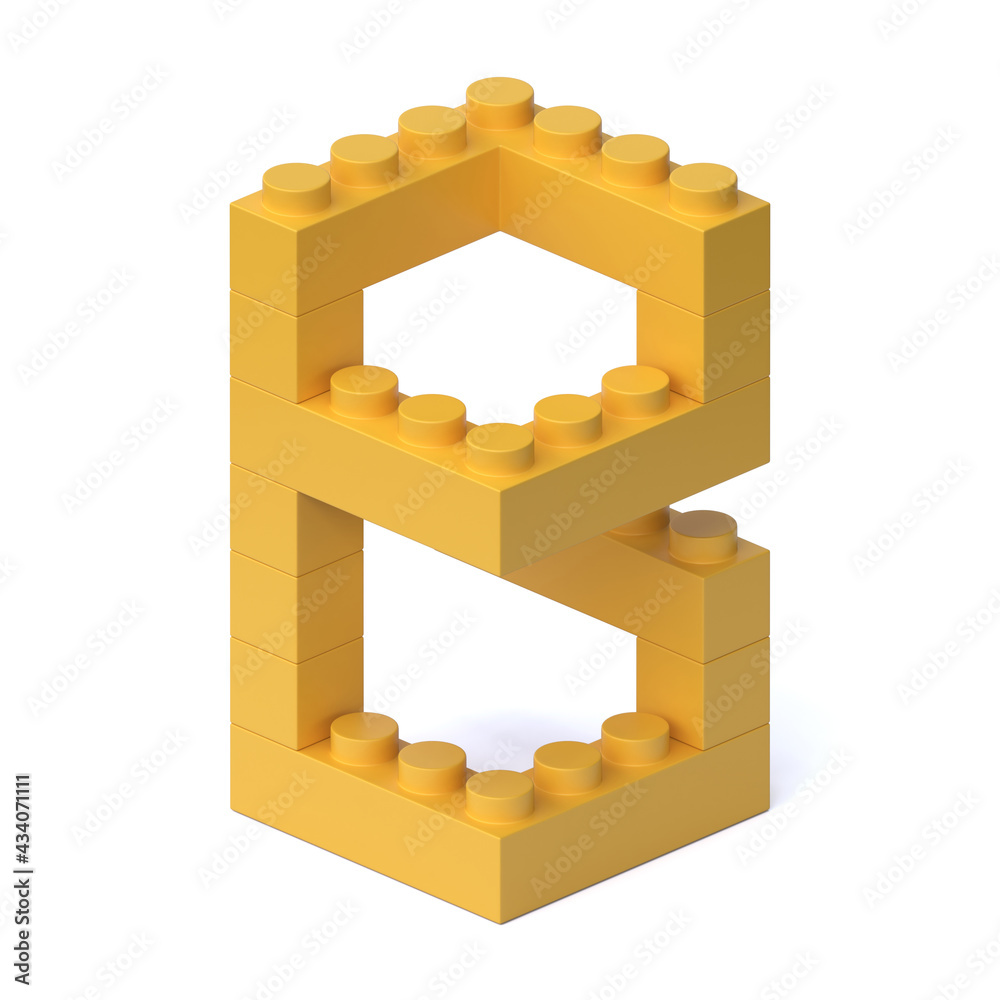 Fototapete building blocks font 3d rendering letter b
