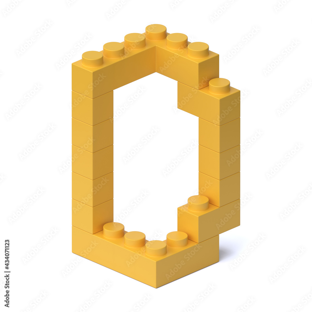 Fototapete building blocks font 3d rendering letter d