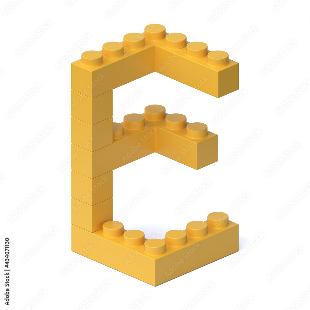 Fototapete building blocks font 3d rendering letter e