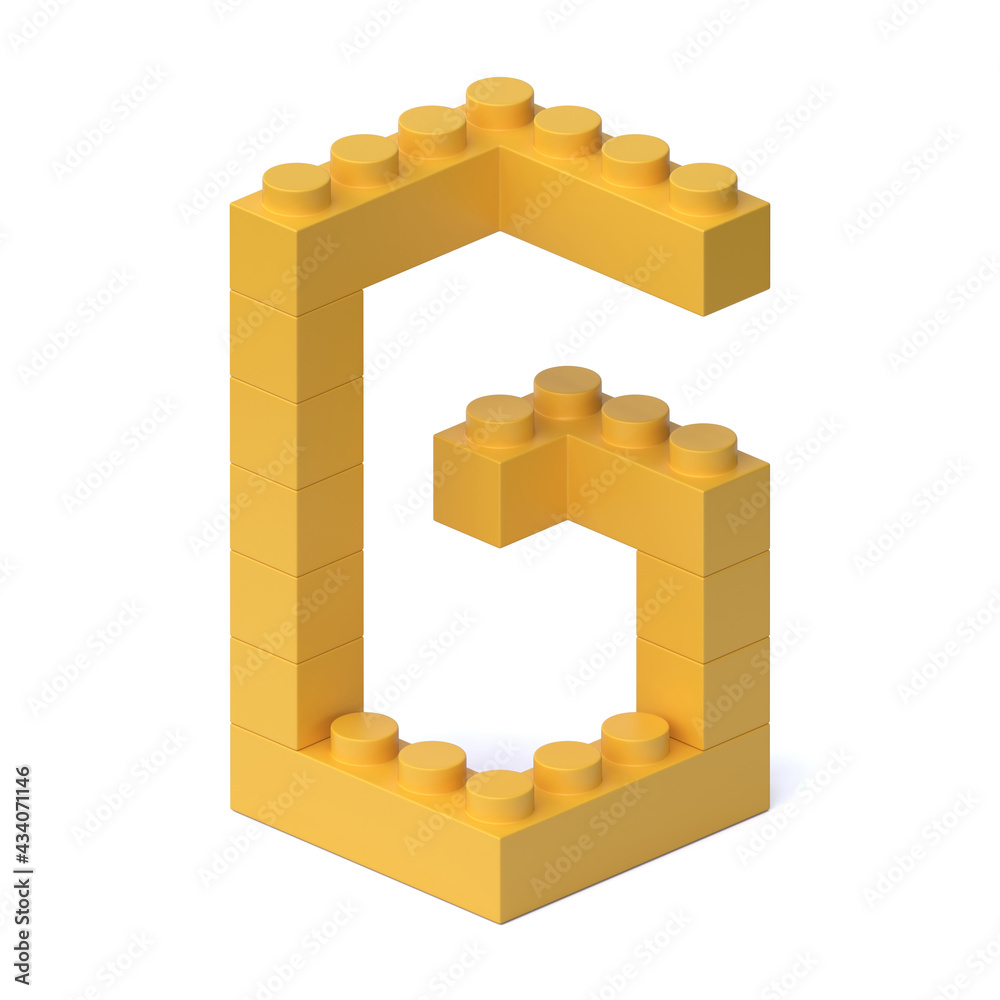 Fototapete building blocks font 3d rendering letter g