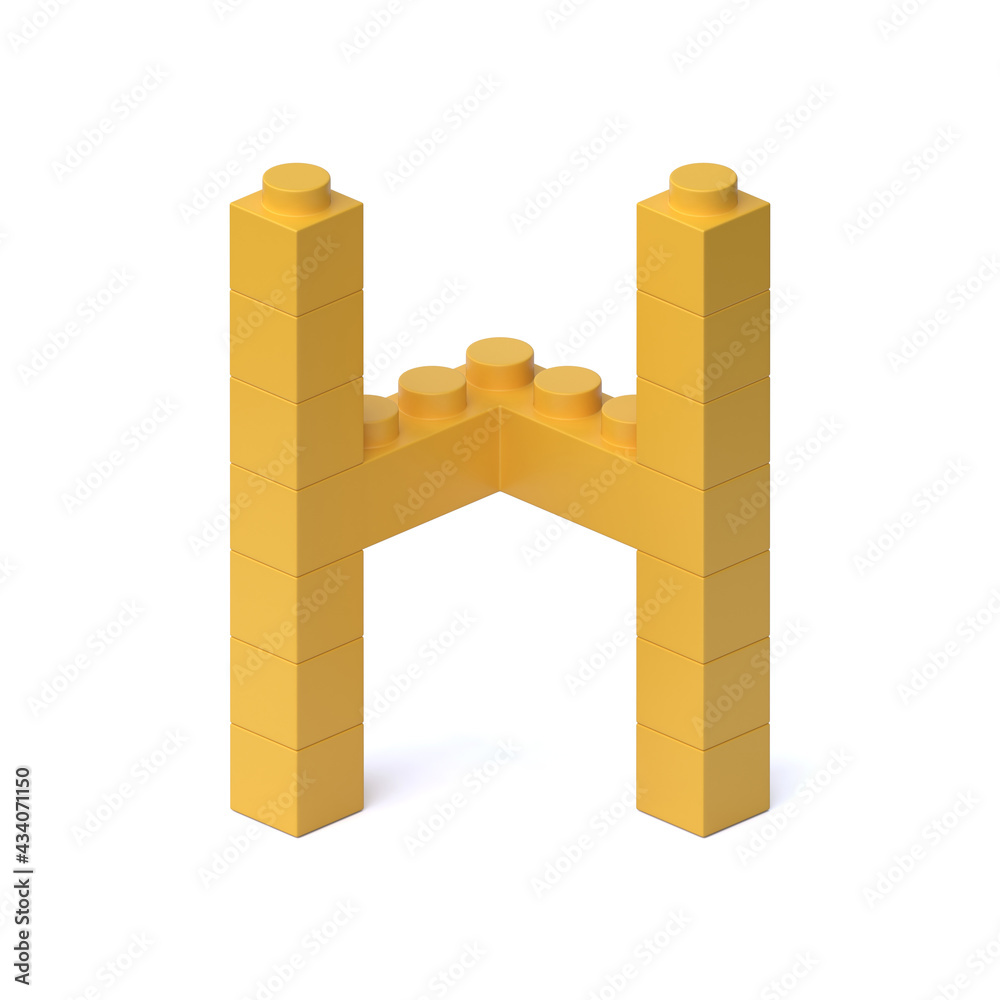 Fototapete building blocks font 3d rendering letter h