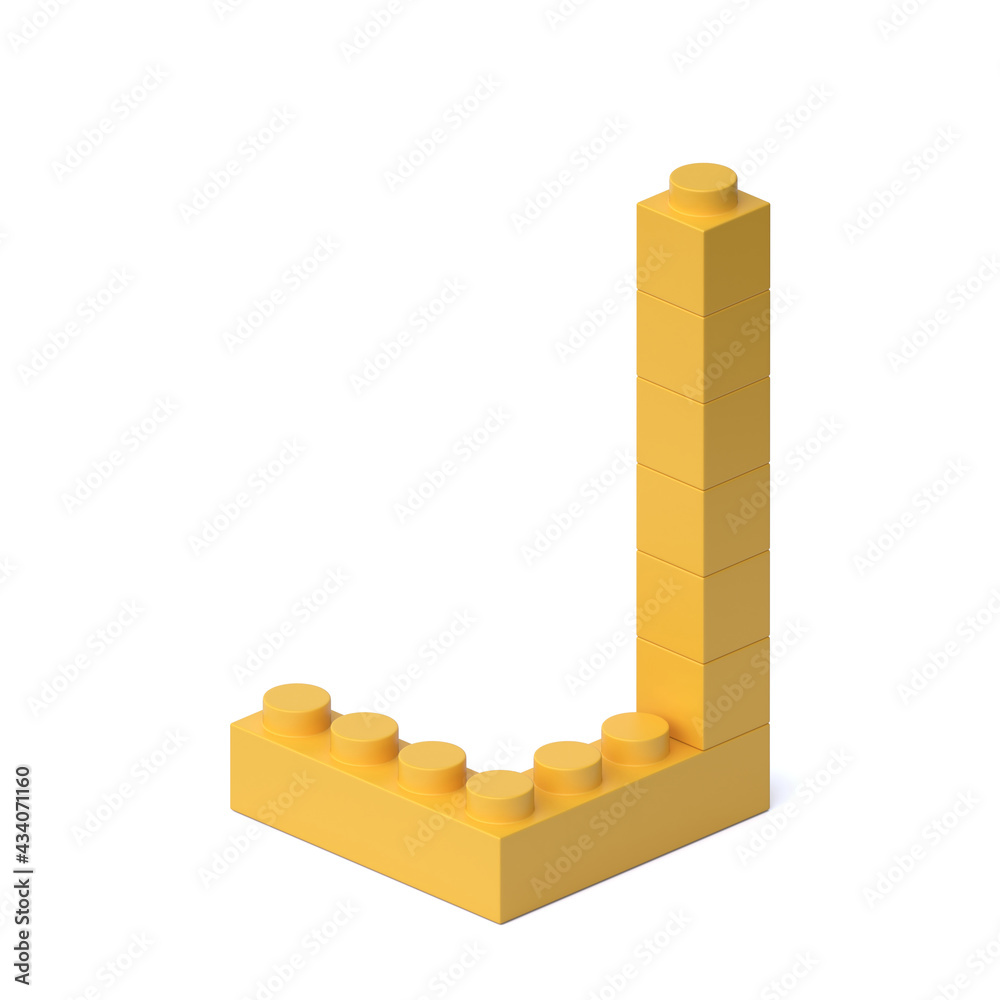 Fototapete building blocks font 3d rendering letter j