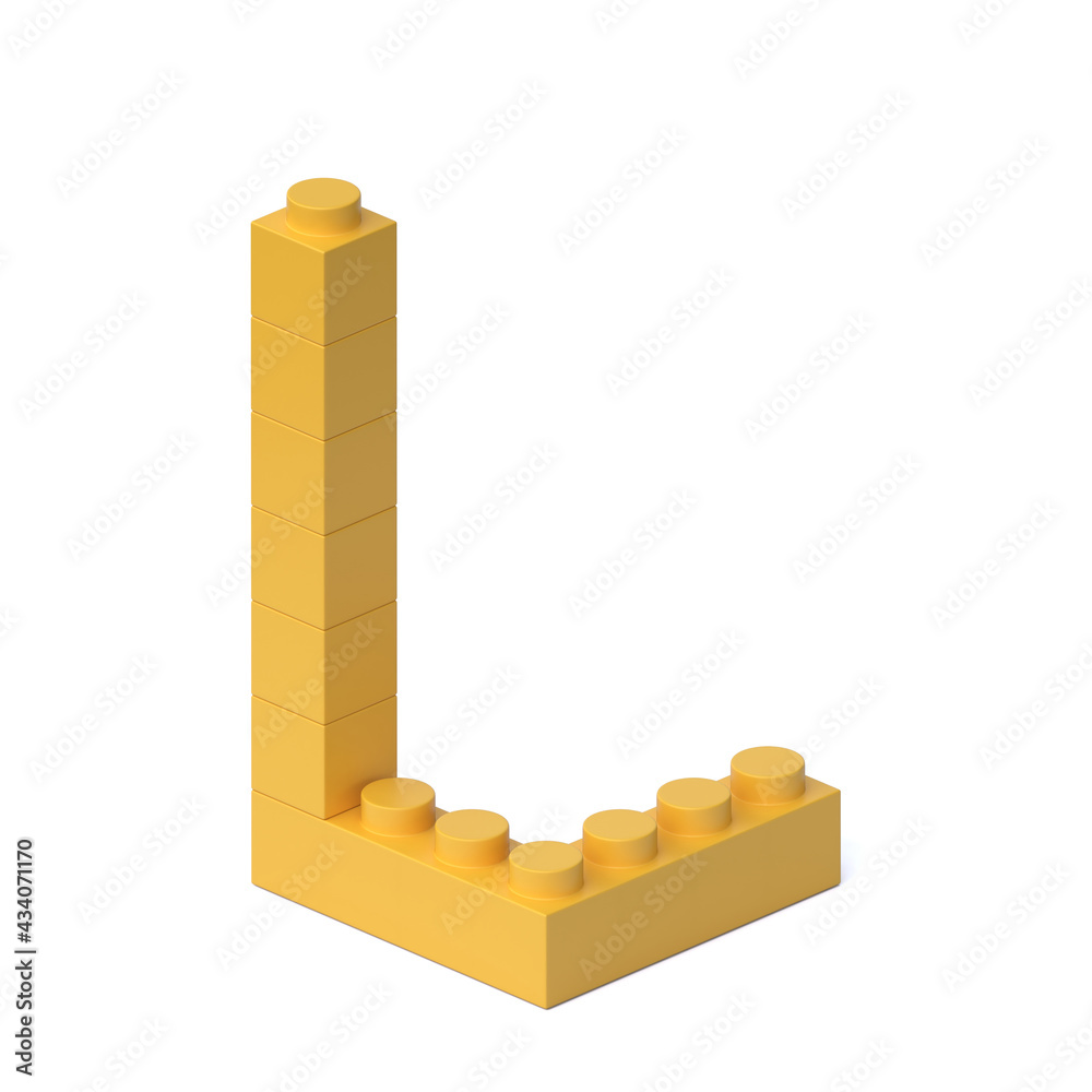 Fototapete building blocks font 3d rendering letter l