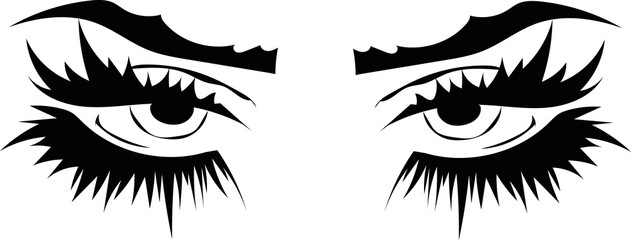 Black and white clip art eyes _ vector clip art 