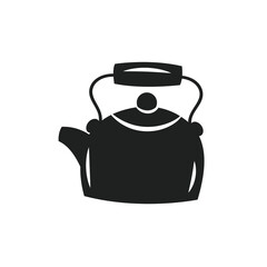 Thanksgiving Day sticker, label. Kitchen decor. Autumn november holiday. Kettle. Black silhouette. Cut board template design.