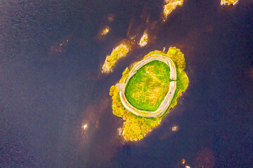 Aerial view of Doon Fort by Portnoo - County Donegal - Ireland.