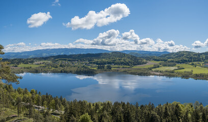 Fototapeta na wymiar lake in the mountains panorama