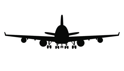 Airplane silhouette isolated on white background. vector with png.