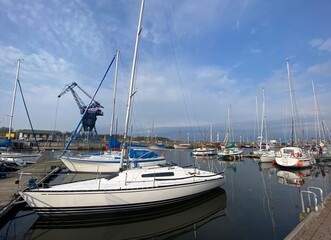 Naklejka premium boats in marina, Rostock