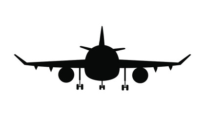 Airplane silhouette isolated on white background. vector with png.