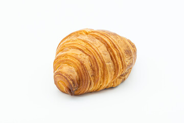 side view of croissant isolated on white background