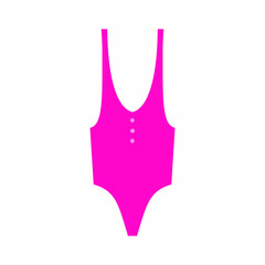 Pink swimsuit on a white background. Monokini isolated