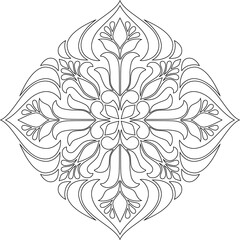 Cross for coloring. Suitable for decoration. Doodles Sketch - 434075120