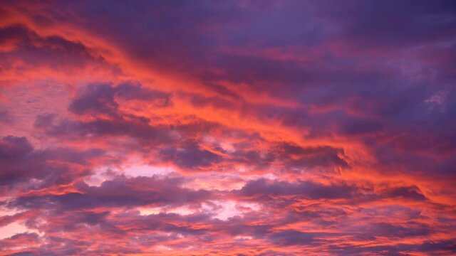 Beautiful purple and orange clouds at sunset