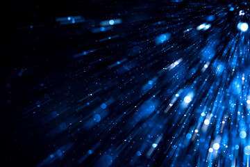 Abstract Blue bokeh defocus glitter blur background.