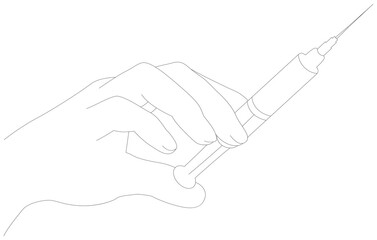 Coronavirus vaccine COVID-19. Vaccine and vaccination against coronavirus, COVID-19, virus, flu. Hand and syringe
