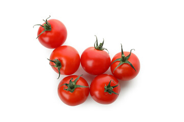 Fresh cherry tomatoes isolated on white background