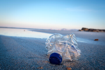 plastic abandoned on the beach, Es Trucadors , Formentera, Pitiusas Islands, Balearic Community,...