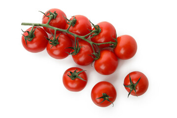 Fresh cherry tomatoes isolated on white background